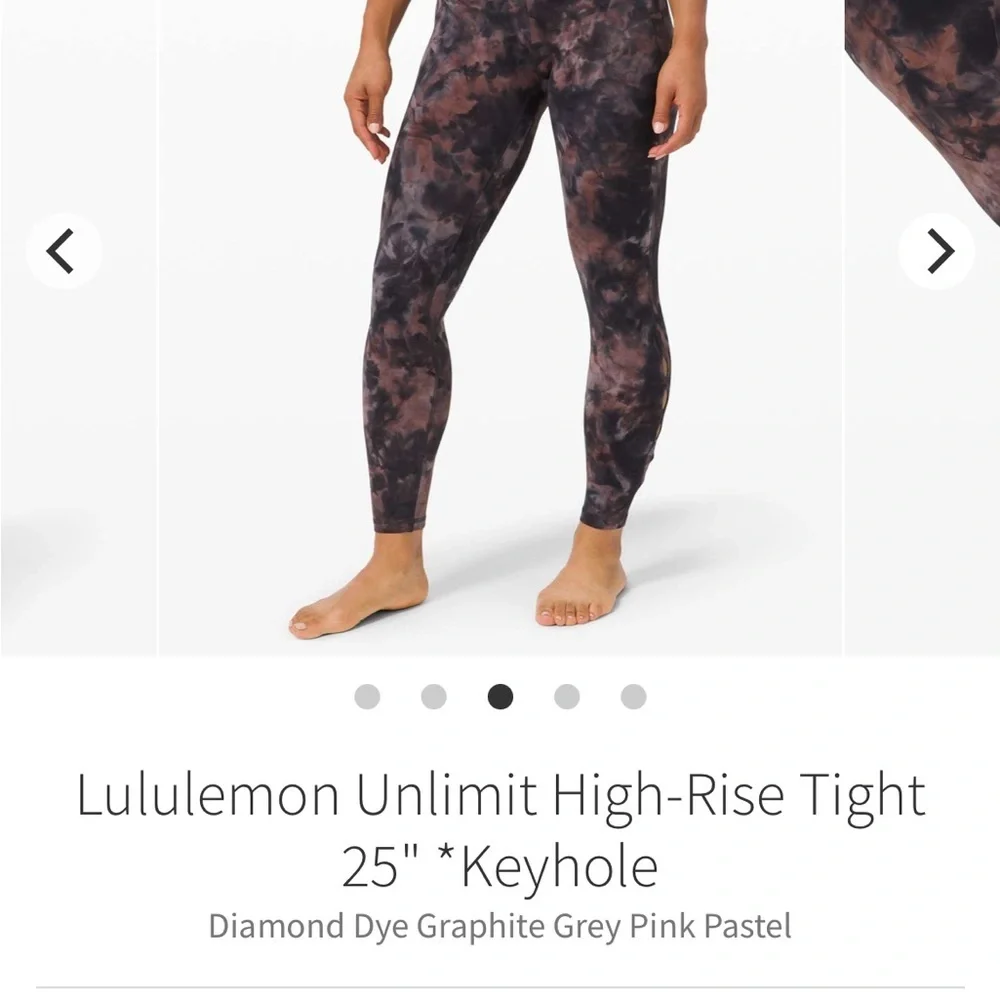 Lululemon Graphite and Pink Diamond Dye Tights